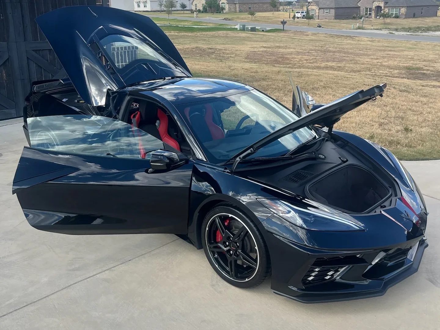 Black Chevrolet Corvette after premium exterior detailing