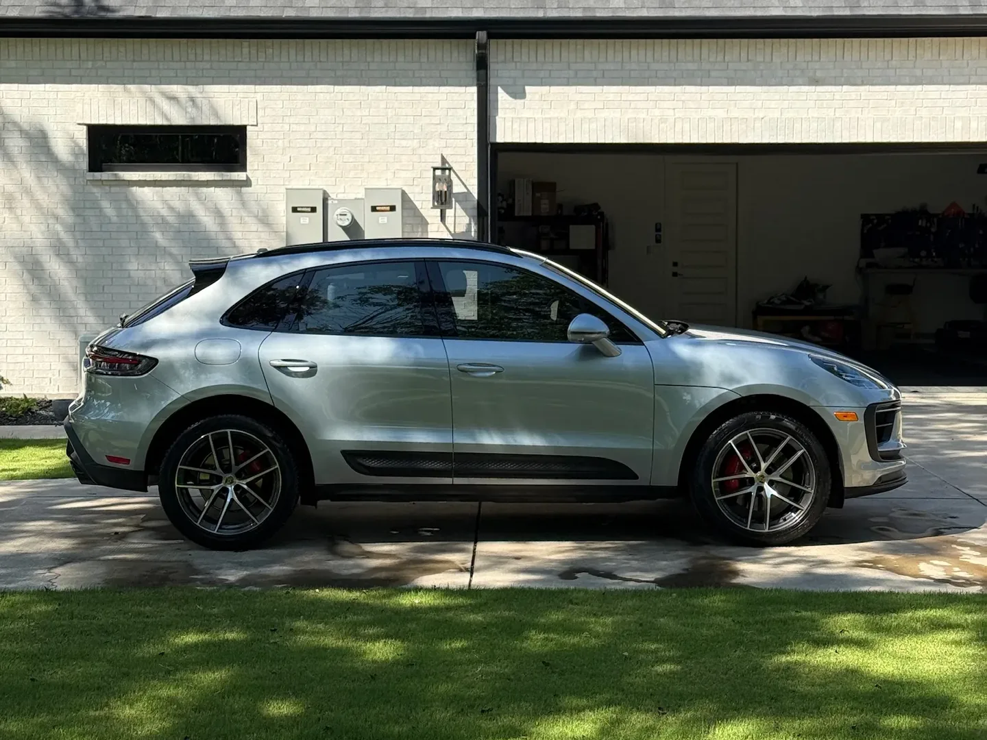 Silver Porsche Macan after interior and exterior detailing